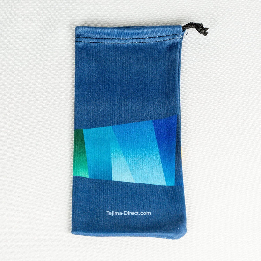 Tajima microfiber storage pouch back view showing color stripe design